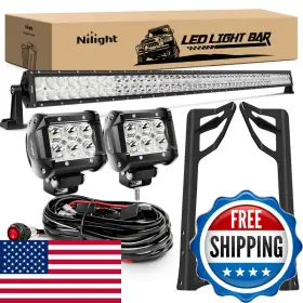 Nilight B09p3w6bb1 52inch Led Light Bar Spot Flood 2pcs 18w 4inch Pods Windshield