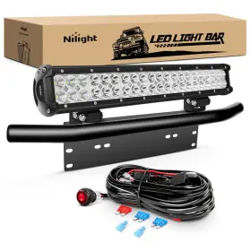 Nilight B09p3x3gww 20inch 126w Led Light Bar Spot Flood Combo Driving Off Road Front