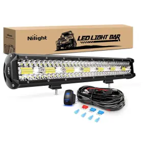 Nilight B09r7mb7q5 20 Inch 420w Led Light Bar Triple Row Flood Spot Combo 42000lm Driving