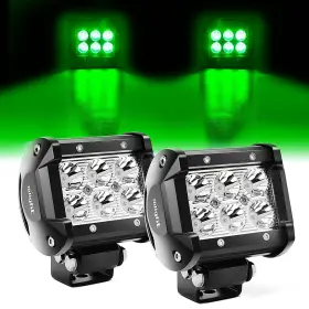 Nilight B0c6dgptdp 4 Inch Green Led Spot Driving Fog Lights 2pc 18w Off-road Fishing Hunting