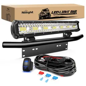 Nilight B0c8jqg325 20 Inch 420w Triple Row Led Light Bar Flood Spot Combo With Harness And Bracket