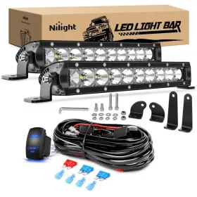 Nilight B0d8q74j11 Led Light Bar 2pcs 11 Inch 50w Super Slim Spot Flood Combo 5000lm 3d