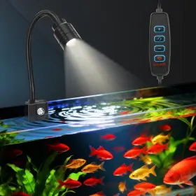 Nov Nvaqsl-1 3w Fish Tank Light 3 Color Modes Clip On Aquarium Spotlight With Adjustable Focu