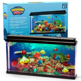 Nurily Aa03 Xl Virtual Ocean Aquarium With Led Lights Moving Fish - Desk Toy For Kids And