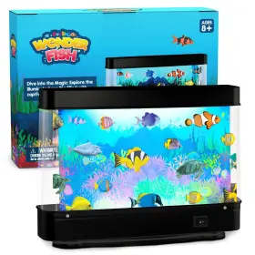 Nurily Al01 Artificial Fish Tank Virtual Ocean Toy - Mini Office Desk Aquarium Colorful