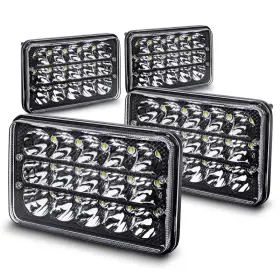Online Led Store B079c5jwsr True Mods 4pc Black 6x4 4x6 Inch Headlights 45w H4 High