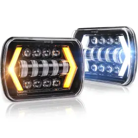 Ovotor B075xl75zc 7x6 Inch Halo Headlights 5x7 Square Arrow Angel Eyes Drl