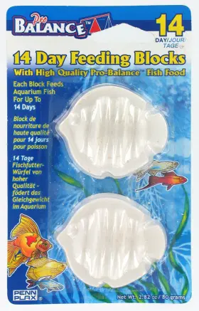 Penn-plax Pbv14 Pro Balance 14-day Vacation Feeding Blocks Fish Shape 2/blistercard
