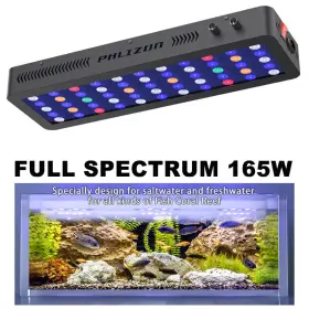 Phlizon 772629927227 165w Led Aquarium Light Full Spectrum Marine Reef Coral Fish Dimmable All Waters