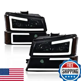 Pit66 B0dd42tvv5 Led Headlight Assembly Compatible 2003-2006 Chevy Silverado 1500 2500