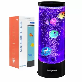 Playlearn Bt30 Fake Fish Tank Mini Bubble Lamp Aquarium - Color Changing