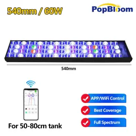 Popbloom Hertz54 Wifi Control Reef Led Aquarium Light Full Spectrum For Coral Tank