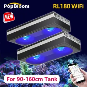 Popbloom Rl180-reef 2pcs Rl180 Wifi Aquarium Led Light 48 Saltwater Reef