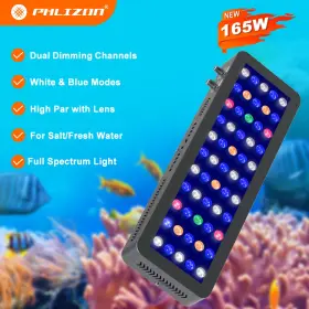 Popbloom Shannon40 165w Dimmable Reef Marine Led Aquarium Lights Full Spectrum Fish Coral Lps Tank