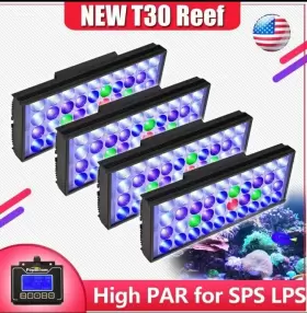 Popbloom Turing30 Marine 4 Psc Led Aquarium Light Full Spectrum Reef Coral Saltwater Tank