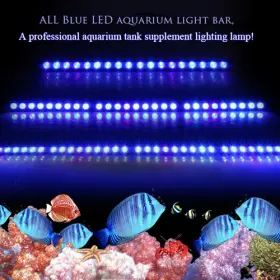 Populargrow 52468 470nm Led Aquarium Bar Light 45 Inch Blue Spectrum Strip For Tank 108w