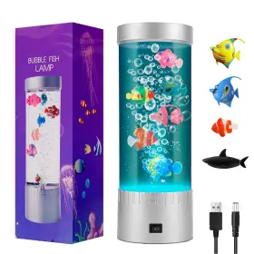 Rabow Run Rr-2402 Fish Lamp Aquarium Artificial Tank Bubble Color-changing Mood Light Deco