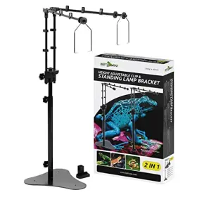 Repti Zoo B0b1j4pxyg Adjustable Reptile Dual Lamp Stand For Terrarium Heating Light