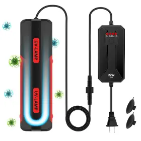 Rutloy 22w-t Aquarium Clean Light 22w Uv Double Tube Sanitizer With Timer Fis
