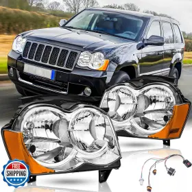 Safautoparts B0cnvbqxqj Headlights Assembly Pair For 2005 2006 2007 Jeep Grand Cherokee Safautoparts B0cnvbqxqj Headlights Assembly Pair For 2005 2006 2007 Jeep Grand Cherokee