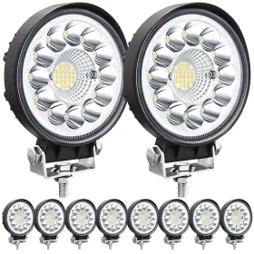 San Young B0ckvwcw5h 4 Inch 120w Led Round Off Road Work Lights Pods 10000lm Truck Atv Utv 10