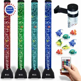 Special Supplies 850075710188 Aquarium Sensory Fish Bubble Light Tube 16 Led Color Changing Nightlight
