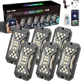 Sunpie B0cgj31nh2 6 Pods Full Angle Rgbw Rock Lights Luminous Zone Phone App Voice