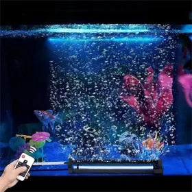 Szminiled 313027988955 Submersible Bubble Aquarium Light Multicolor Rgb Fish Tank With Remote And A