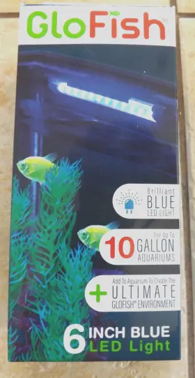 T Tra Aq-29013 New Tetra Care Glofish 6 Inch Led Fish Aquarium Light Blue Up To 10 Gal