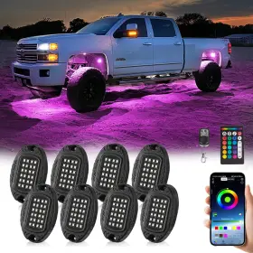 Tde Explorer.lighting B0cknj6jls Explorer.lighting 8 Pods Alloy Rgb Led Rock Lights Shockproof Heavy Duty