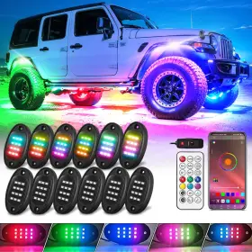 Tde Explorer.lighting B0dhh2n3h3 Explorer.lighting 12 Pods Rgbic Led Rock Lights For Trucks Golf Cart Atv