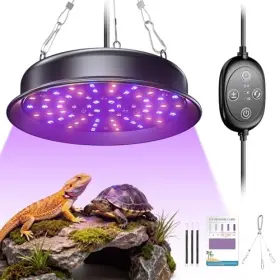 Tfnn B0fnrbmr19 Reptile Uvb Light Fixture With 3-6-12 Cycle Timer And 3 Brightness Full