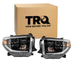 Trq B0dhtvs6np 2 Piece Headlight Assembly Set Smoked Chrome Accent Bezel Driver Passenger