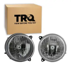 Trq B0f23ndmsc Headlight Assembly Set Ch2502146 Ch2503146 Compatible 2003-2004 Jeep