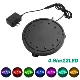 Tsuinz Od9110308bk Fish Tank Light 12led Lights Underwater Bulbs Air Pump Orbicular Lamp Aquarium
