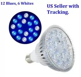 Tunaxl 12blue Reef Bulb Output 15w-18w Corals Saltwater Led Freshwater Grow Light 18 Leds