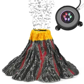 Uniclife 669818895392 Aquarium Volcano Ornament Kit Realistic Resin Volcanic Decoration With Air St
