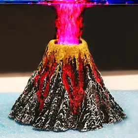Uniclife Uniclife-ul129 Underwater Volcano Lamp For Aquariums With Red Led Light And Air Stone