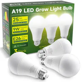 Unilampro B0c5wyfdqj Full Spectrum A19 9w Led Grow Light Bulbs For Indoor Plants 3-pack