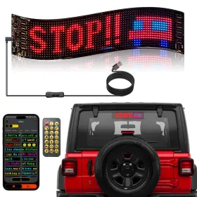 Uponeled B0f1f2j625 15inx4in Devil Eyes Light For Cars Programmable Led Flexible Display
