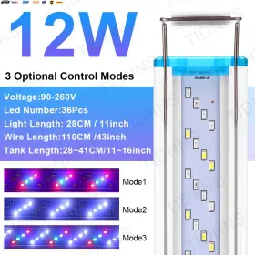 Usa-viralfinds 313020799732 Super Slim Led Aquarium Lighting Rgb Aquatic Plant Light 18-58cm Extensible Wate