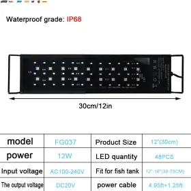 Usa-viralfinds 445049917941 30-60cm Fish Tank 24/7 Full Spectrum Lighting Led Light Aquarium Decoration Aqua