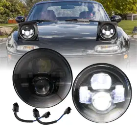 Usr Unique Style Racing B0cz7pd2tg 90-97 Miata Mx-5 Na 7 Inch Round H6024 Led