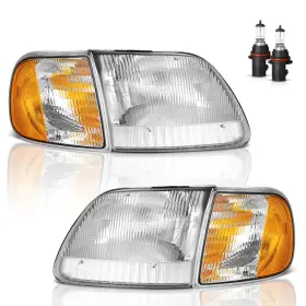 Weelmoto B0c1nbl85v Headlights Assembly For 1997-2003 F150 / 1997-2002 Ford Expedition
