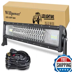 B07SQX73HL WILLPOWER Led Light Bar Triple Row Spot Flood Beam