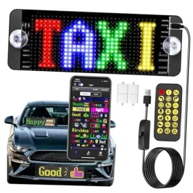 Youlanteer Led01 Programmable Led Signs - 7 Inch X3 Customizable Text And Diy Animated Car