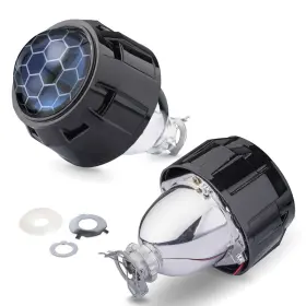 Yufanya B07mvvdl89 2.5 Inch Honeycomb Bixenon Projector Lens Black Shrouds Fit For H1 H4