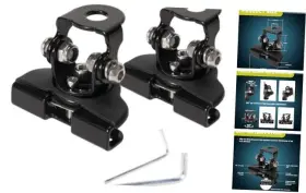 Yvoone-auto 602581568544 2pcs Universal Led Light Bar Mounting Brackets - Adjustable Hood Pillar Black