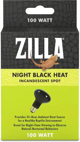Zilla 200381687 Incandescent Spot Bulb 100w Reptile Terrarium Night Black Heat Lamp