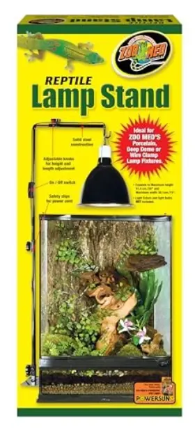Zoo Med B000255ouo Reptile Lamp Stand - Adjustable Height And Width For Terrariums